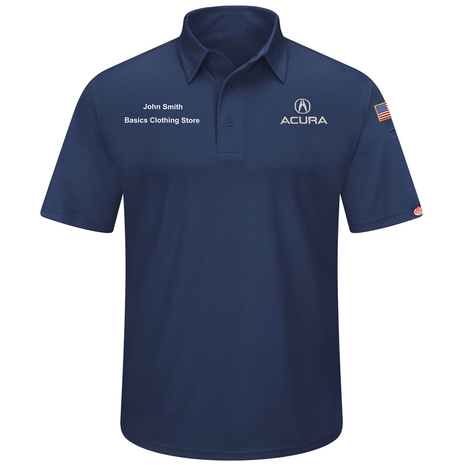 Acura® Men's Short Sleeve Performance Knit® Flex Series Pro Polo - Navy -5103NV - Basics Clothing Store