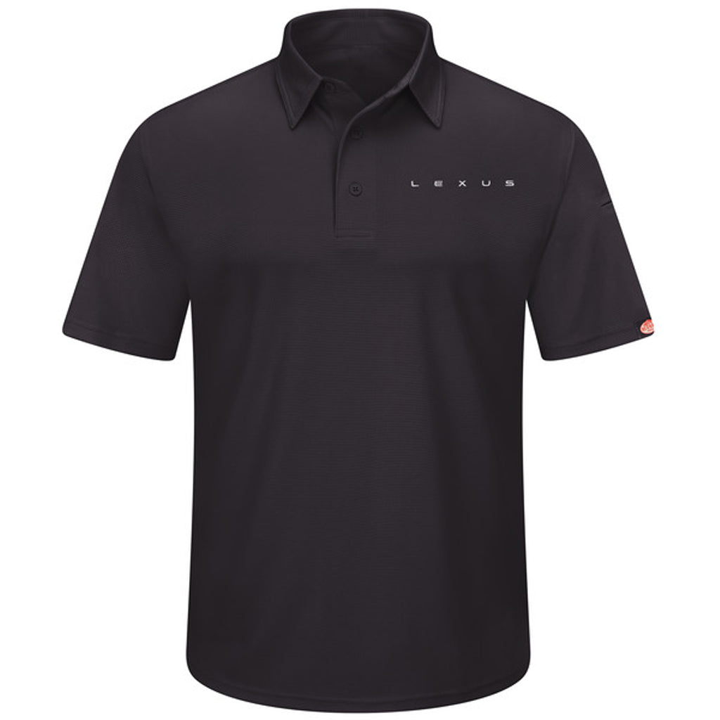 Lexus® Men's Short Sleeve Performance Knit Flex Series Pro Polo - Black