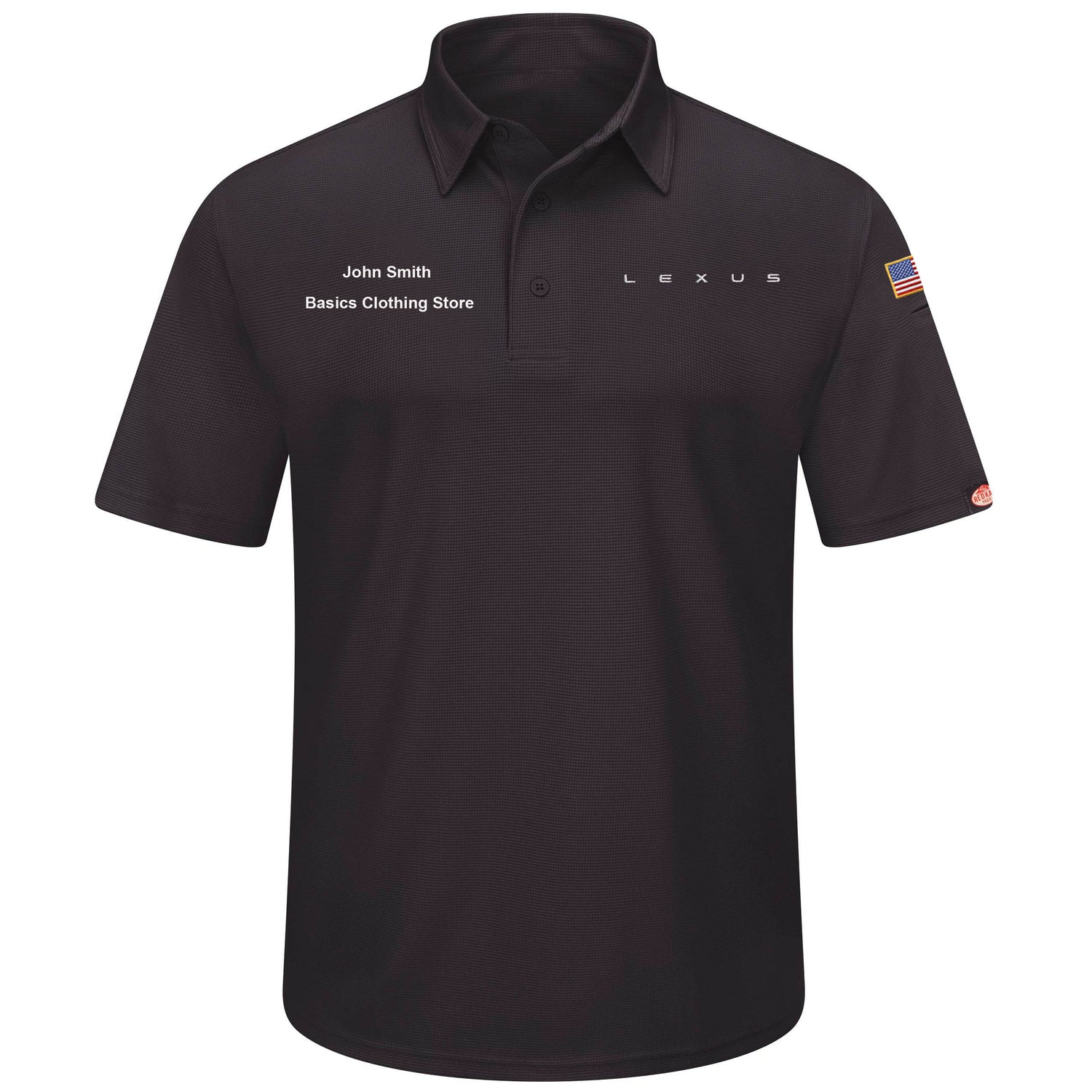 Lexus® Men's Short Sleeve Performance Knit Flex Series Pro Polo - Black - 5217BK - Basics Clothing Store