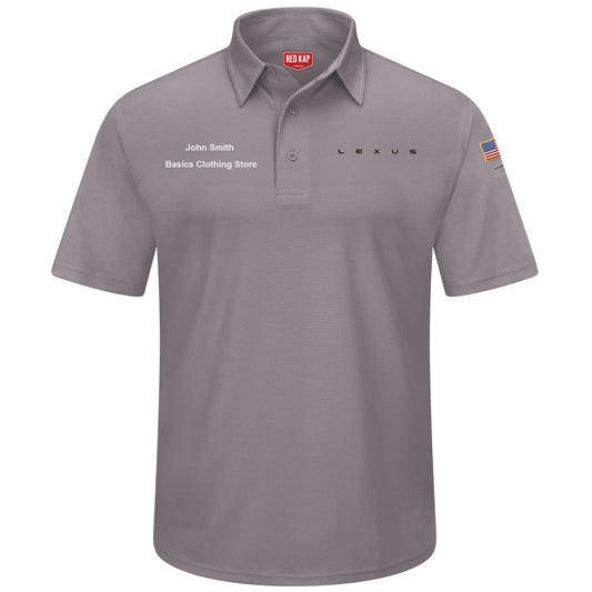 Lexus® Men's Short Sleeve Performance Knit Flex Series Pro Polo -Grey - 5218GY