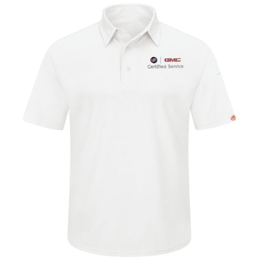 Buick GMC Men's Performance Knit® Flex Series Pro Polo - White