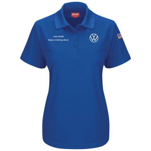 Polo de manga corta sin bolsillos Performance Knit® para mujer de Volkswagen®
