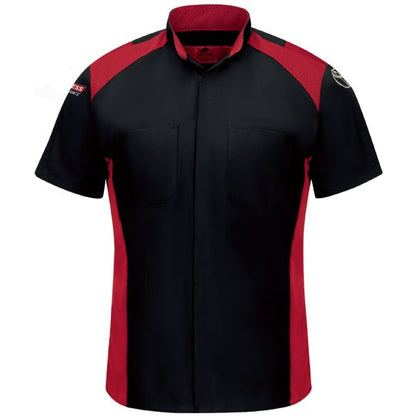 Toyota® Short Sleeve Ripstop Technician Shirt - Black with Red Mesh Accents