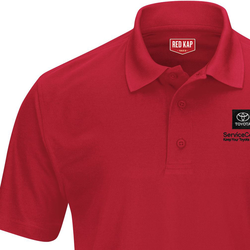 Toyota® Men's Short Sleeve Performance Knit® Pocketless Core Polo - Service Center Logo