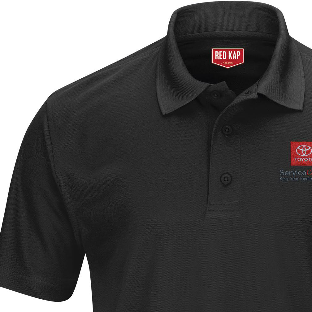 Toyota® Men's Short Sleeve Performance Knit® Pocketless Core Polo - Service Center Logo