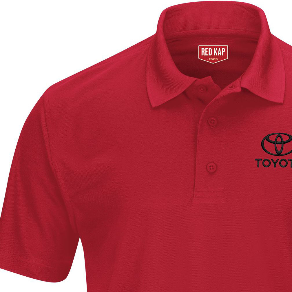 Toyota® Men's Short Sleeve Performance Knit® Pocketless Core Polo - Toyota Logo