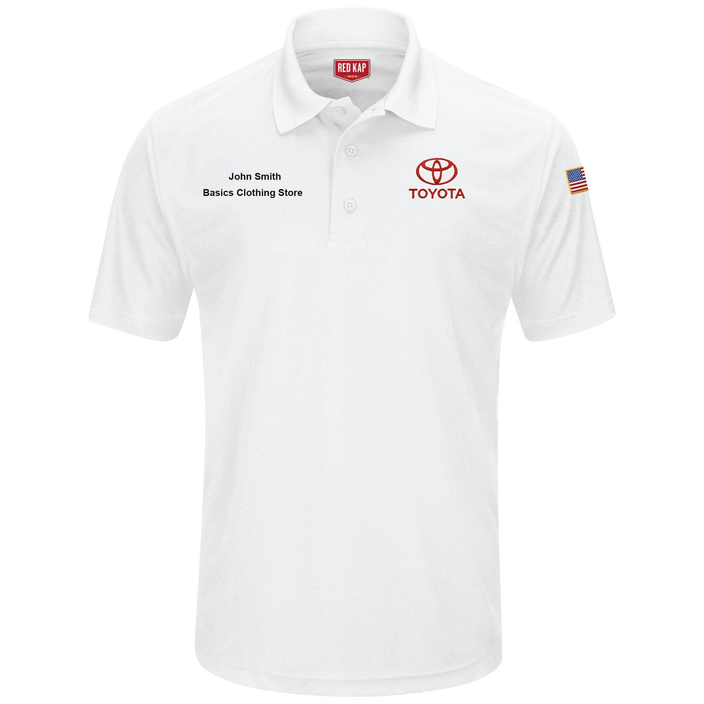 Toyota® Men's Short Sleeve Performance Knit® Pocketless Core Polo - Toyota Logo