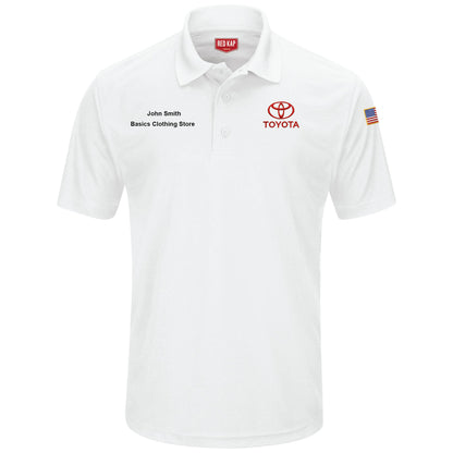 Toyota® Men's Short Sleeve Performance Knit® Pocketless Core Polo - Toyota Logo