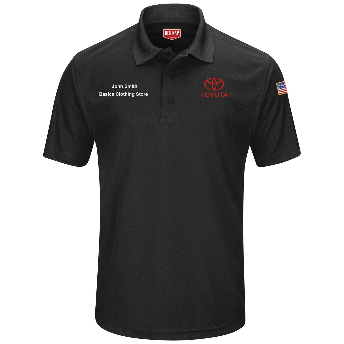 Toyota® Men's Short Sleeve Performance Knit® Pocketless Core Polo - Toyota Logo