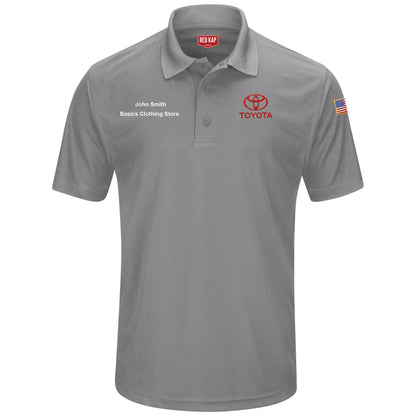 Toyota® Men's Short Sleeve Performance Knit® Pocketless Core Polo - Toyota Logo