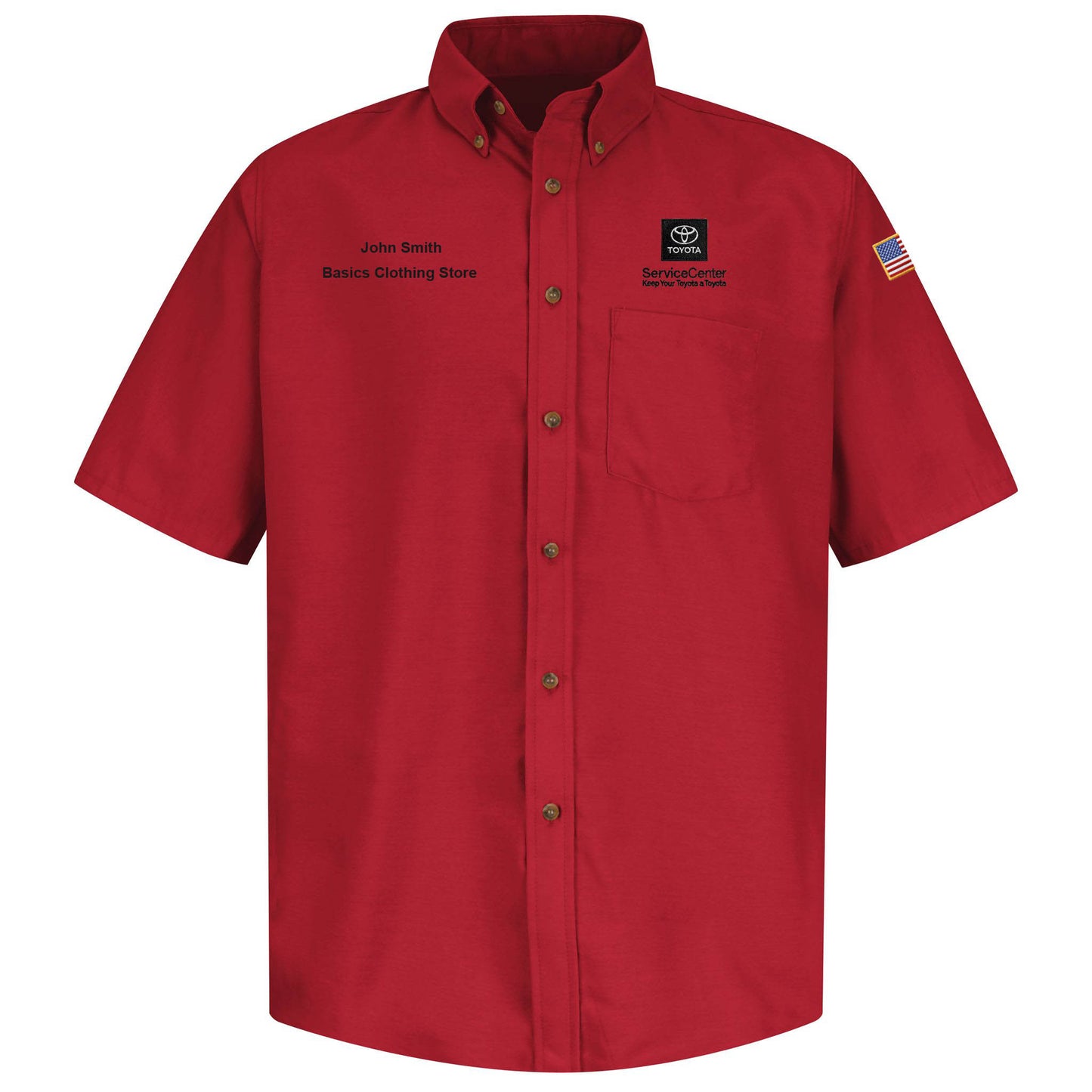 Toyota® Men's Short Sleeve Poplin Dress Shirt - Service Center Logo