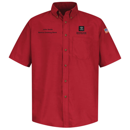 Toyota® Men's Short Sleeve Poplin Dress Shirt - Service Center Logo