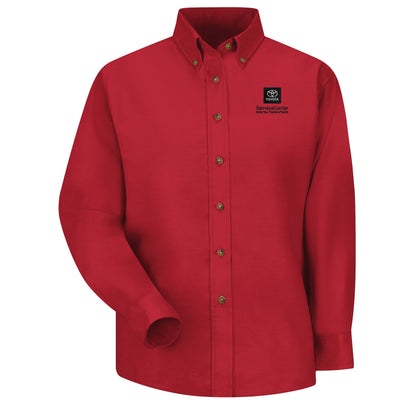 Toyota® Women's Long Sleeve Poplin Dress Shirt - Service Center Logo