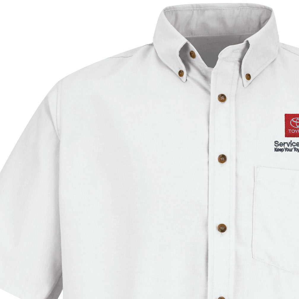 Toyota® Men's Short Sleeve Poplin Dress Shirt - Service Center Logo