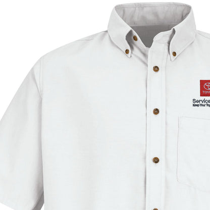 Toyota® Men's Short Sleeve Poplin Dress Shirt - Service Center Logo