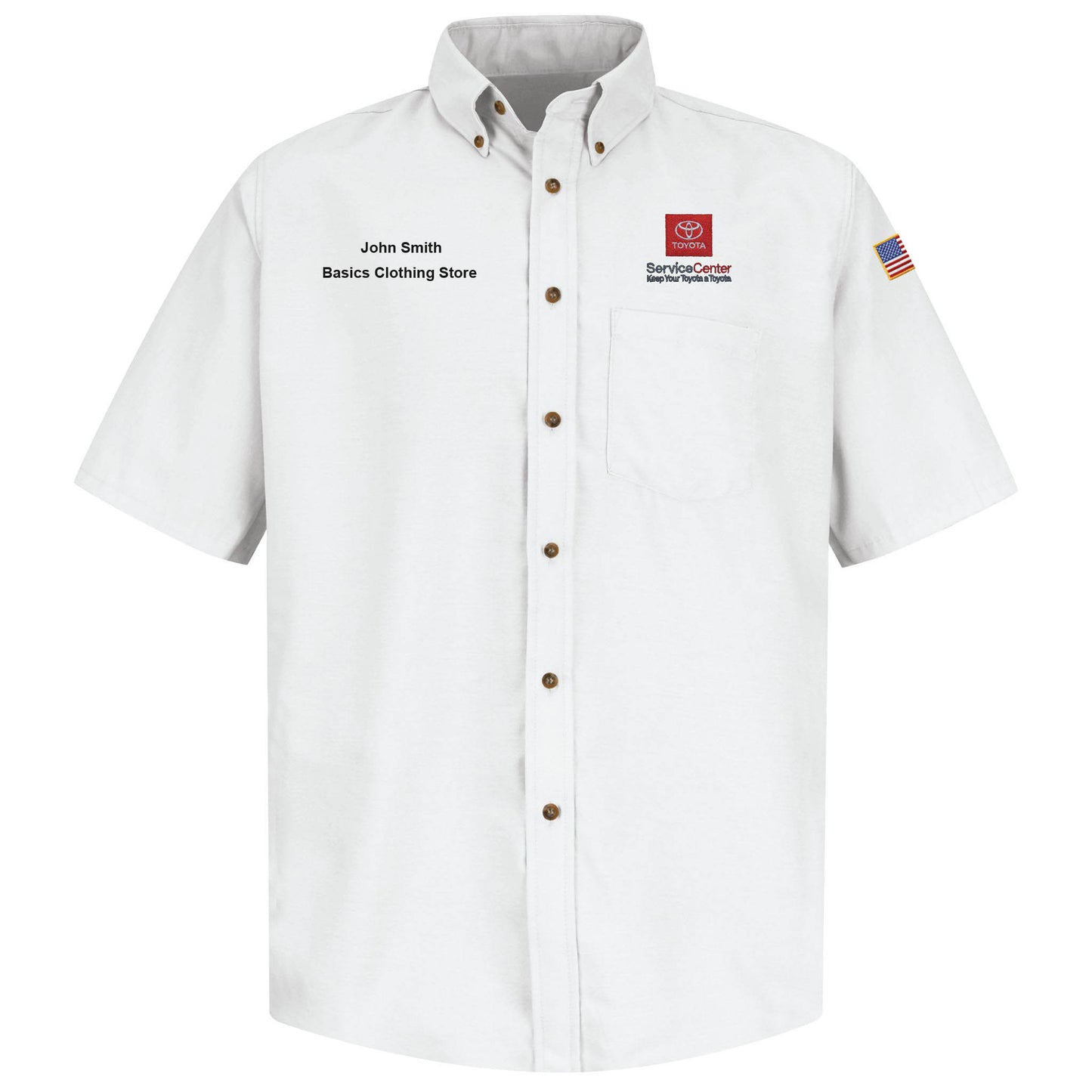 Toyota® Men's Short Sleeve Poplin Dress Shirt - Service Center Logo