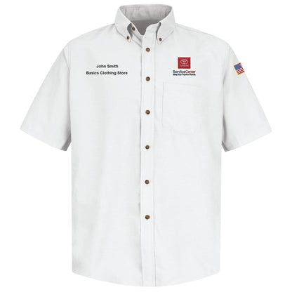 Toyota® Men's Short Sleeve Poplin Dress Shirt - Service Center Logo