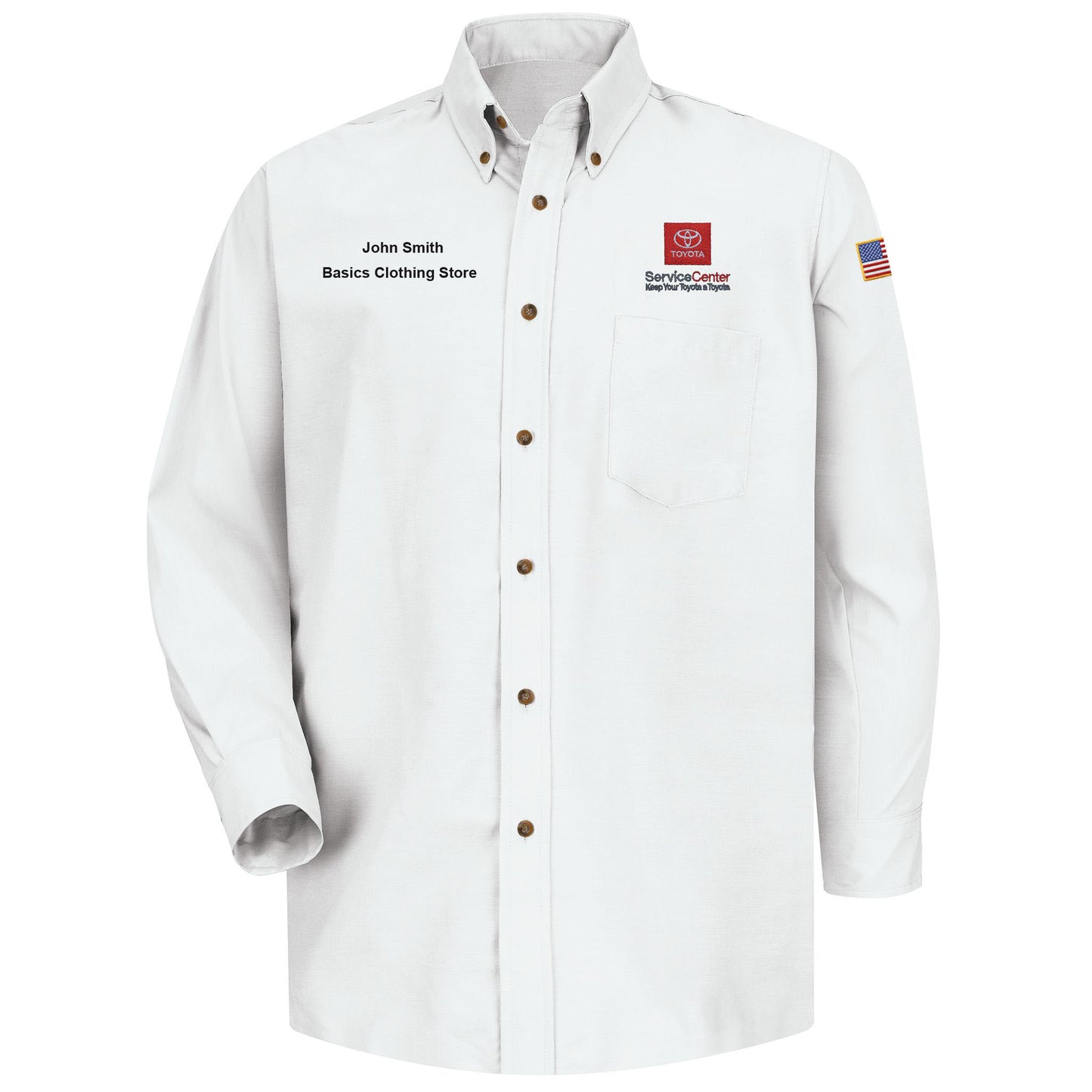 Toyota® Men's Long Sleeve Poplin Dress Shirt - Service Center Logo