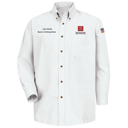 Toyota® Men's Long Sleeve Poplin Dress Shirt - Service Center Logo