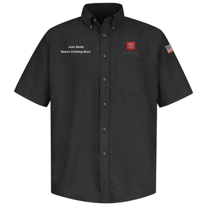 Toyota® Men's Short Sleeve Poplin Dress Shirt - Service Center Logo