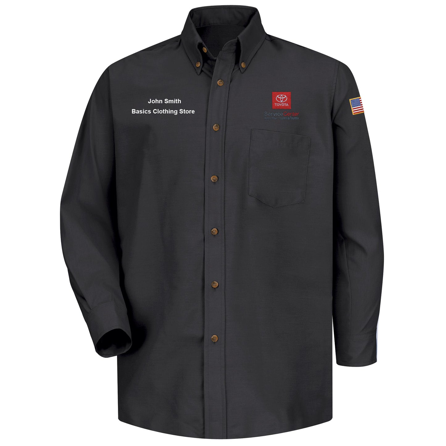 Toyota® Men's Long Sleeve Poplin Dress Shirt - Service Center Logo