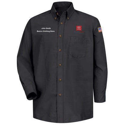 Toyota® Men's Long Sleeve Poplin Dress Shirt - Service Center Logo