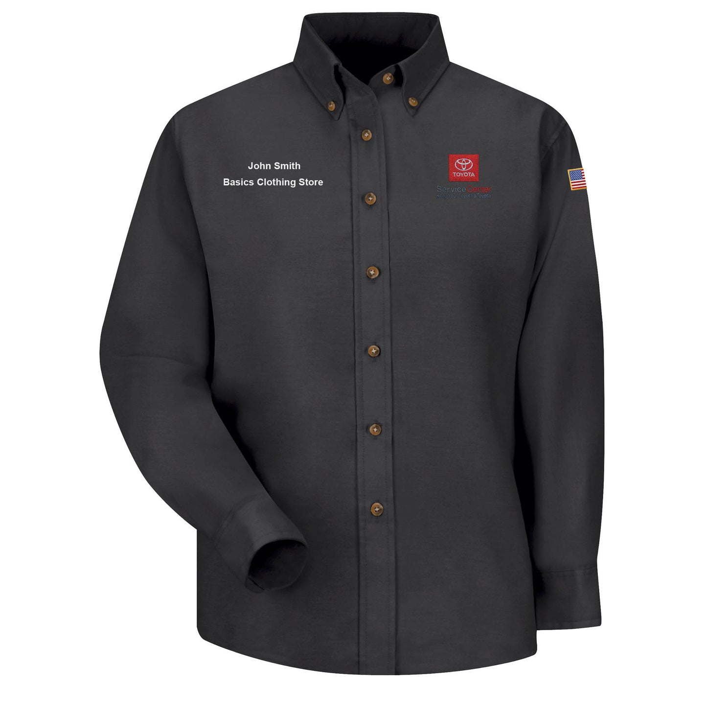 Toyota® Women's Long Sleeve Poplin Dress Shirt - Service Center Logo