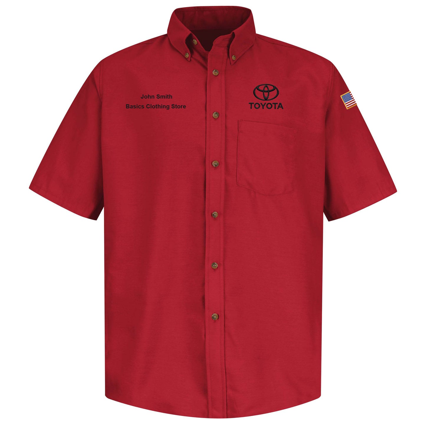 Toyota® Men's Short Sleeve Poplin Dress Shirt - Toyota Logo