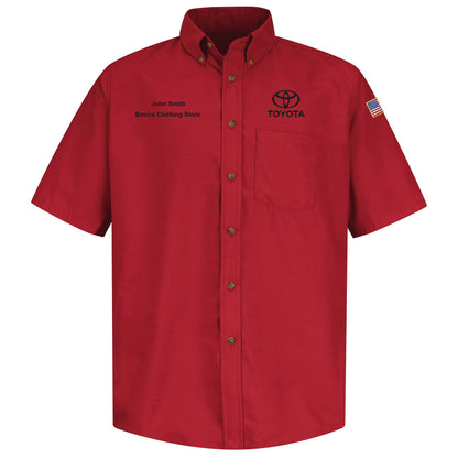 Toyota® Men's Short Sleeve Poplin Dress Shirt - Toyota Logo