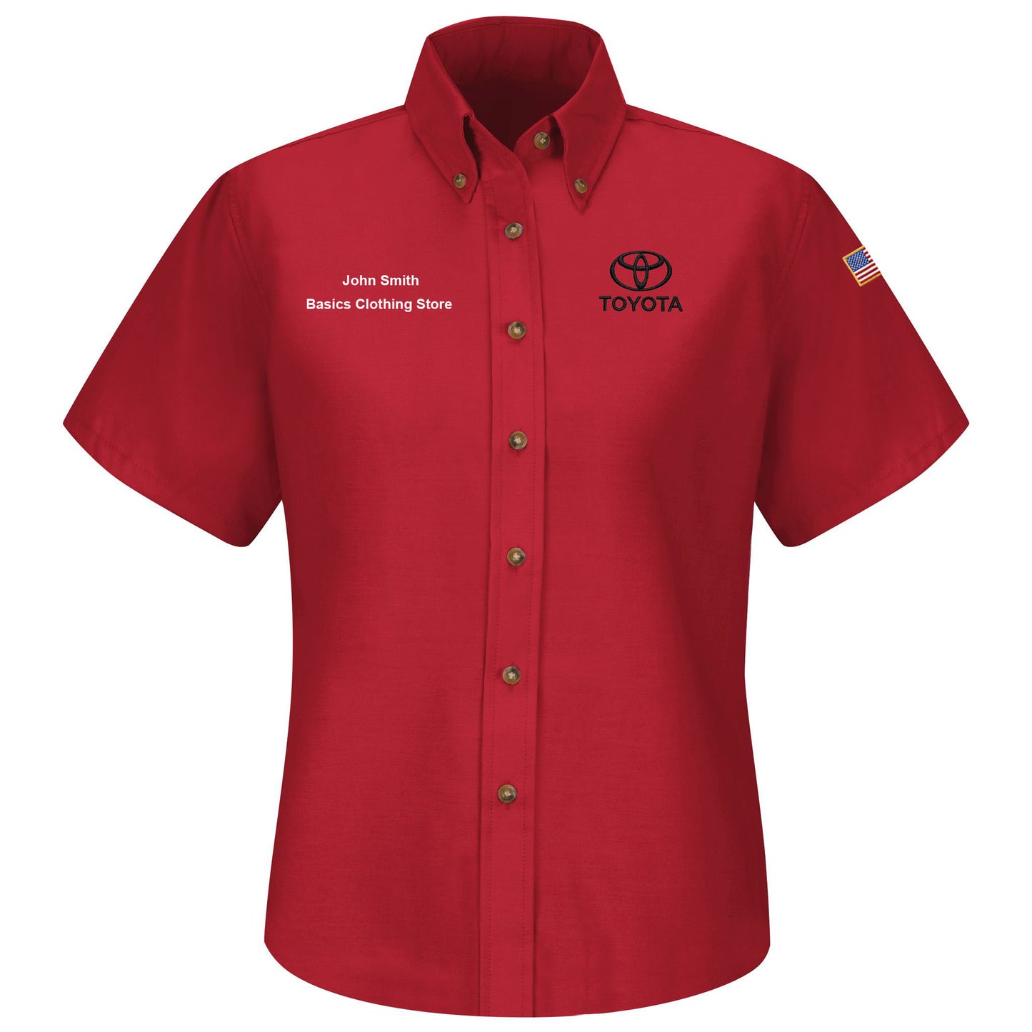 Toyota® Women's Short Sleeve Poplin Dress Shirt - Toyota Logo