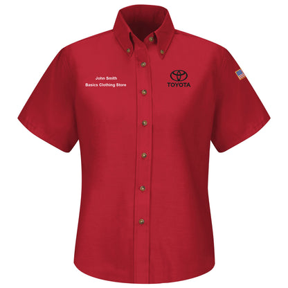 Toyota® Women's Short Sleeve Poplin Dress Shirt - Toyota Logo