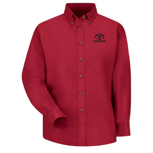 Toyota® Women's Long Sleeve Poplin Dress Shirt - Service Center Logo