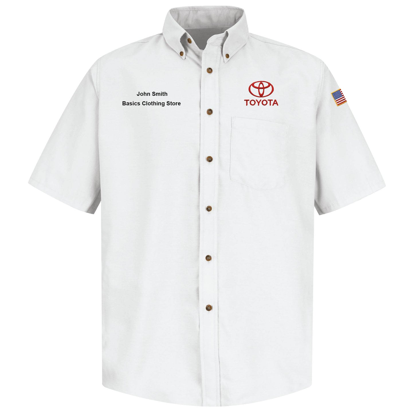 Toyota® Men's Short Sleeve Poplin Dress Shirt - Toyota Logo
