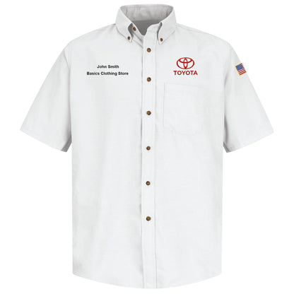 Toyota® Men's Short Sleeve Poplin Dress Shirt - Toyota Logo