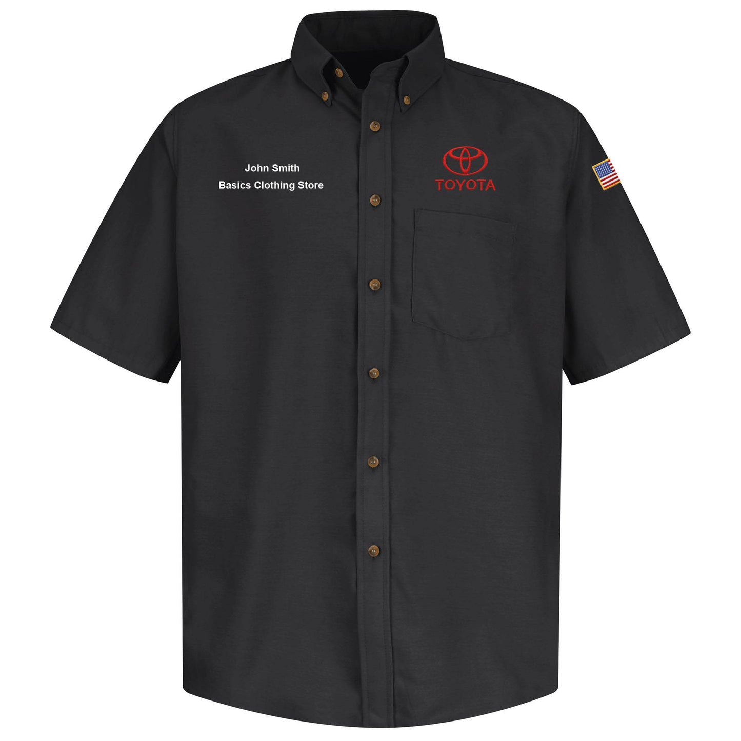 Toyota® Men's Short Sleeve Poplin Dress Shirt - Toyota Logo