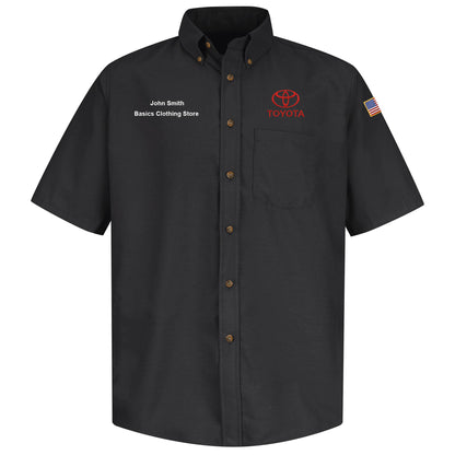 Toyota® Men's Short Sleeve Poplin Dress Shirt - Toyota Logo