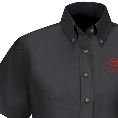 Toyota® Women's Short Sleeve Poplin Dress Shirt - Toyota Logo