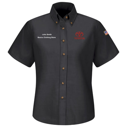 Toyota® Women's Short Sleeve Poplin Dress Shirt - Toyota Logo