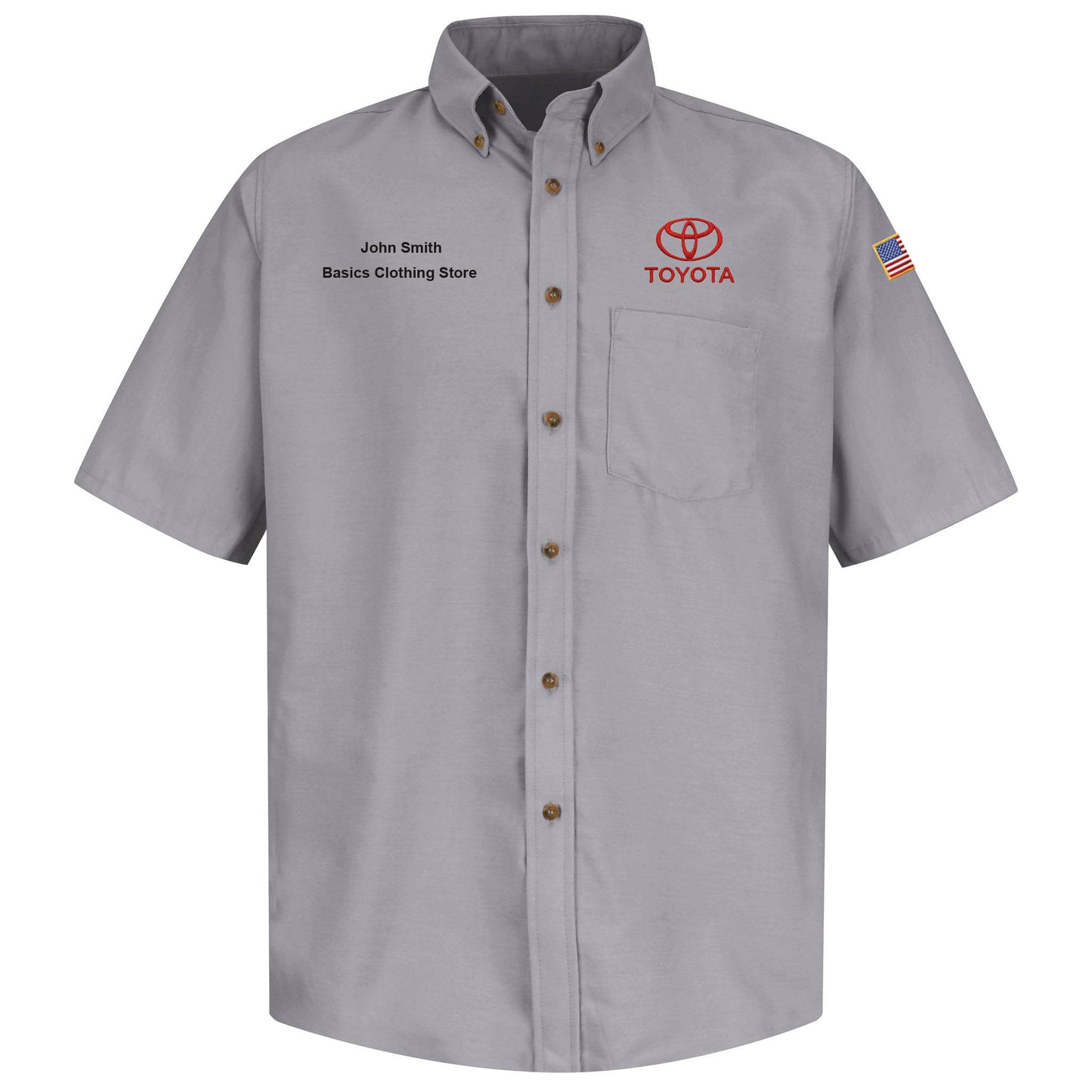Toyota® Men's Short Sleeve Poplin Dress Shirt - Toyota Logo
