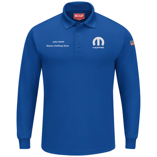 Mopar Men's Performance Knit Long Sleeve Core Polo - Royal Blue - 8135RB