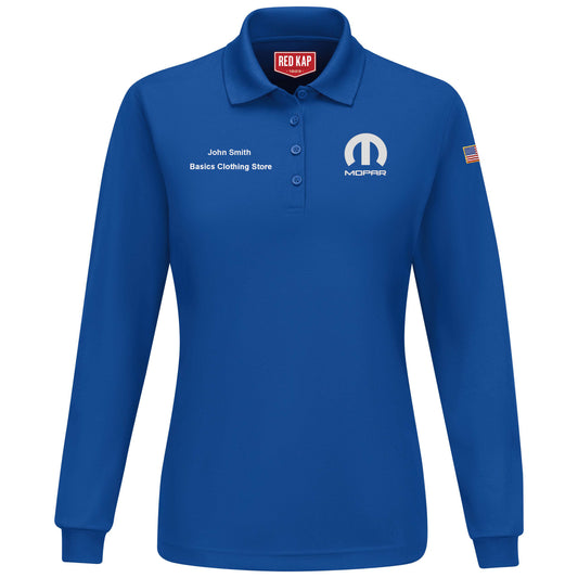 Mopar Women's Performance Knit Long Sleeve Core Polo - Royal Blue - 8137RB - Basics Clothing Store