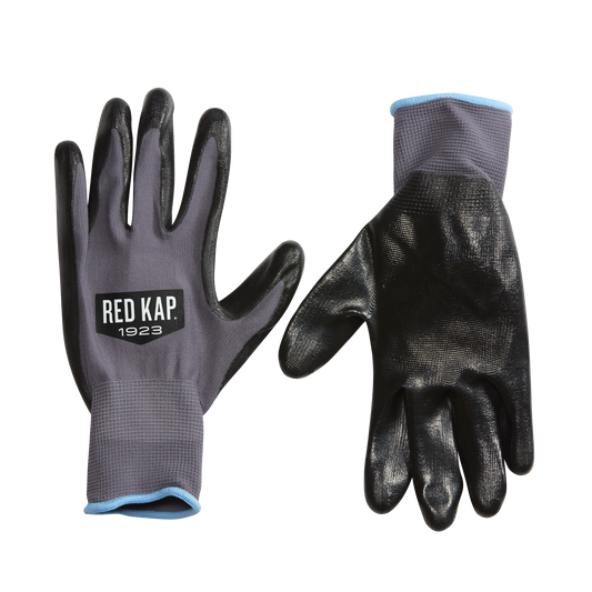 Red Kap Men’s Cut Resistant Palm Dipped Gloves - Black / Grey