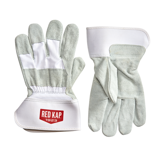 Red Kap  Men’s Suede Cowhide Leather Palm Gloves - White