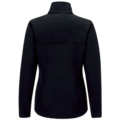 Volkswagen® Women's Deluxe Soft Shell Jacket - Black - Left Sleeve: Royal VW