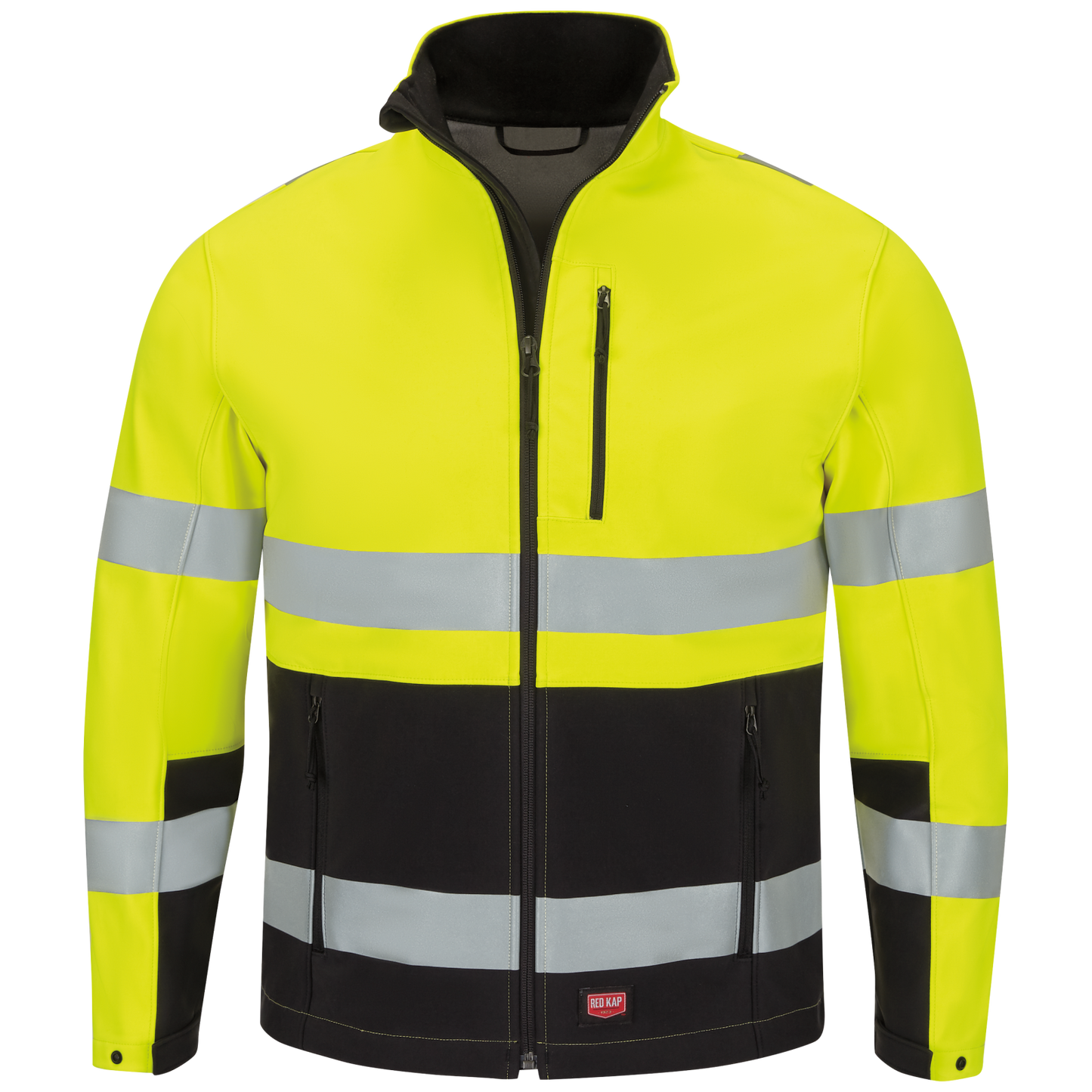 Red Kap Hi-Visibility Soft Shell Jacket-Fluorescent Yellow / Black