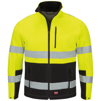 Red Kap Hi-Visibility Soft Shell Jacket-Fluorescent Yellow / Black