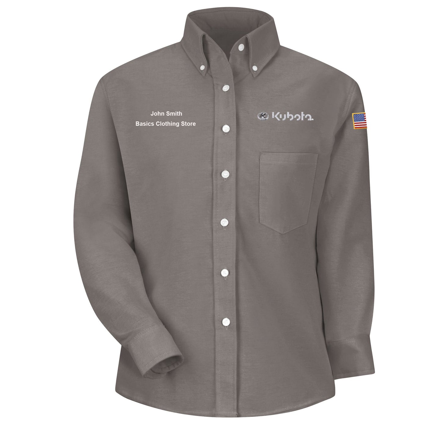 Kubota Women's Executive Button-Down Shirt - Long Sleeve - Grey