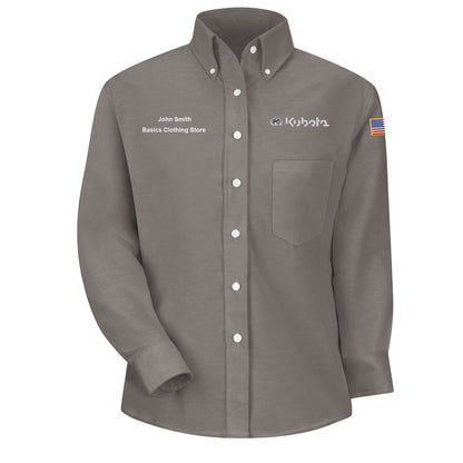 Kubota Women's Executive Button-Down Shirt - Long Sleeve - Grey