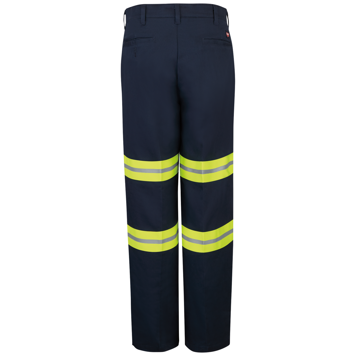 Red Kap Men's Enhanced Visibility Wrinkle-Resistant Cotton Pant-Navy w/ Yellow Visibility Trim