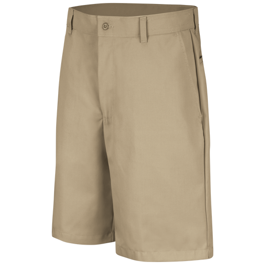 Red Kap Men's Cotton Casual Plain Front Shorts-Khaki